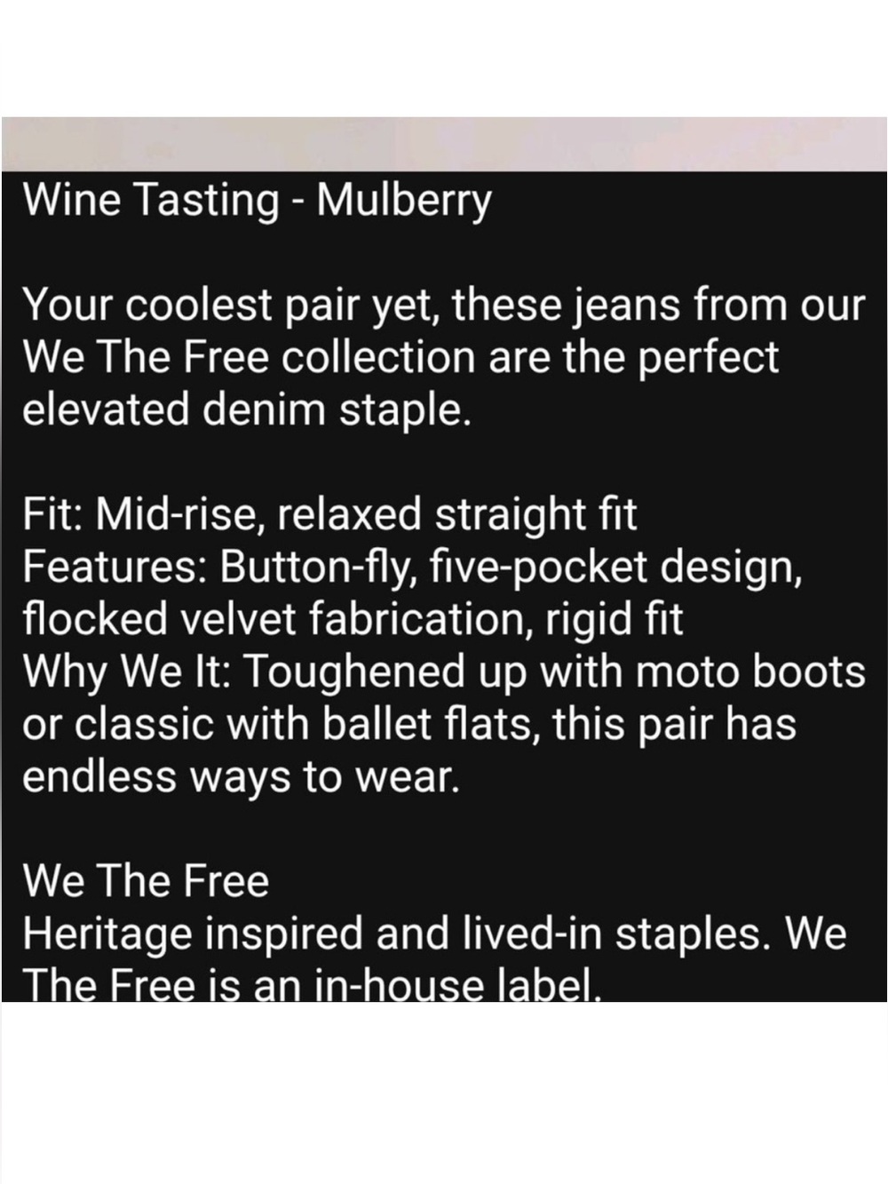 Free People Straight Leg Jeans in Deep Plum - Picture 9 of 10